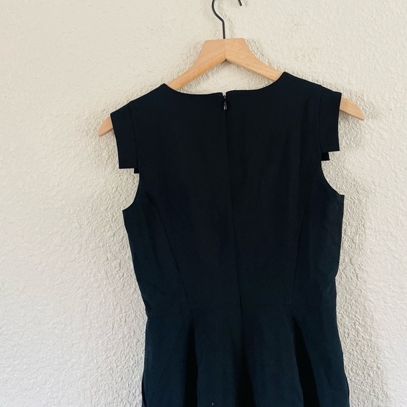 J. Crew Italian Stretch Wool Black Cap Sleeve Cocktail Dress - Picture 5 of 13